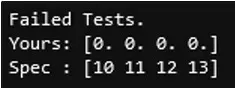 Output and correct answer when wrong